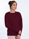 Pack of 3 - Women Plain Full Sleeve T-shirt Combo Black Burgundy Space Grey